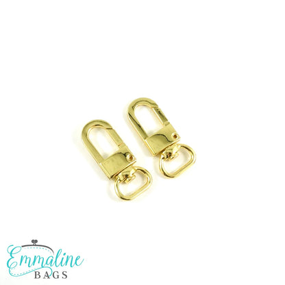 Emmaline Swivel Snap Hooks: 1/2" (12mm) Wristlet/Strap Hook (2 Pack)