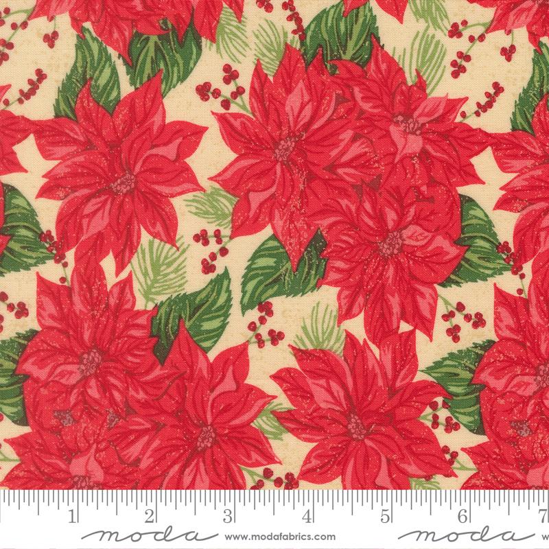 Moda Holiday Cheer Vintage Poinsettia - Natural