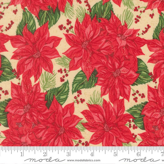 Moda Holiday Cheer Vintage Poinsettia - Natural