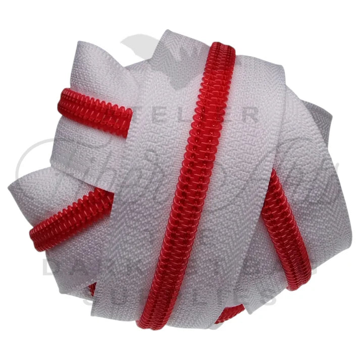 Atelier #5 Zipper - Solid Tape with Red Teeth