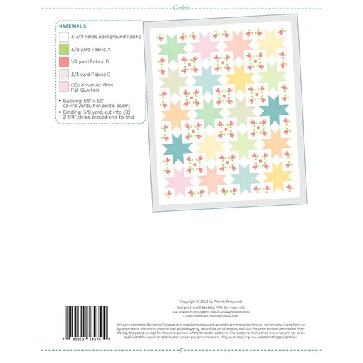 Paper Quilt Pattern - Cordelia - Black Rabbit Fabric Inc.