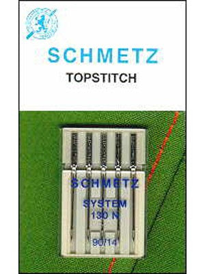 Schmetz Top Stitch Needles, 5 count, size 90