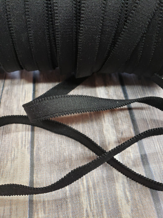 Black elastic bra strap