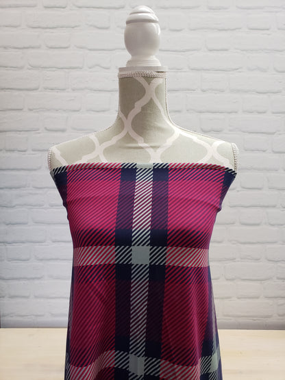 Large Scale Purple Plaid Cotton Jersey