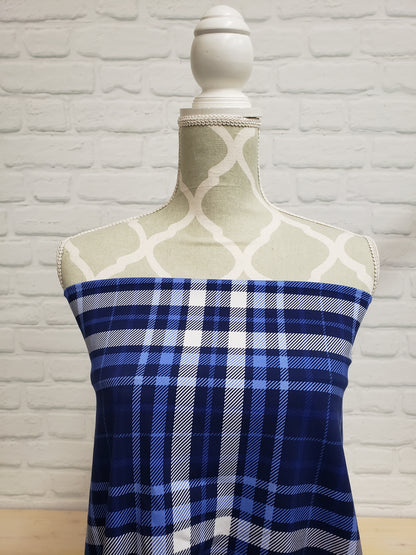 Royal Plaid Cotton French Terry