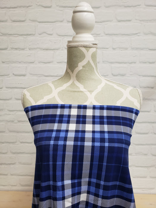 Royal Plaid Cotton French Terry
