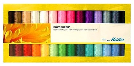 Mettler Polysheen Embroidery Thread Gift Pack, 28 Colours, 200M Spools