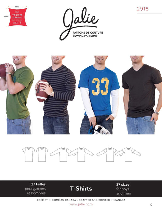 Jalie 2918- Boys' and Men's T-Shirts