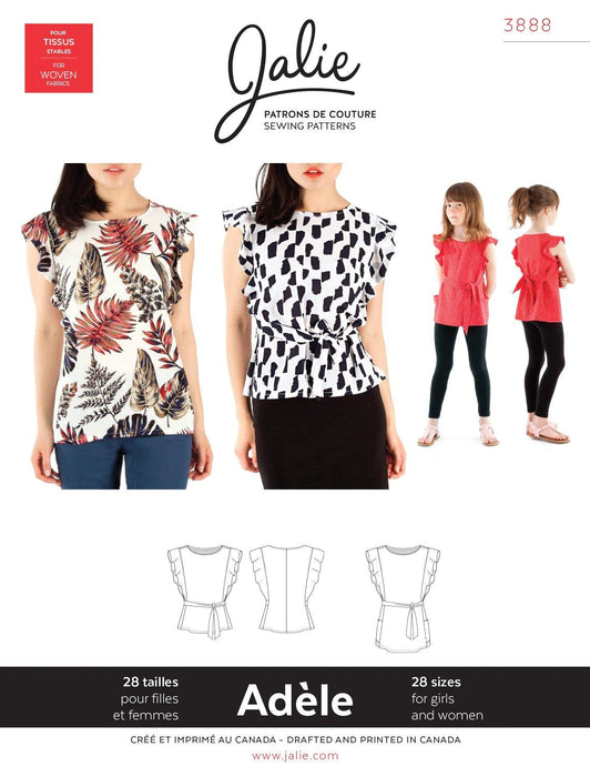 Jalie 3888 - ADÈLE Flutter Sleeve Top and Tunic