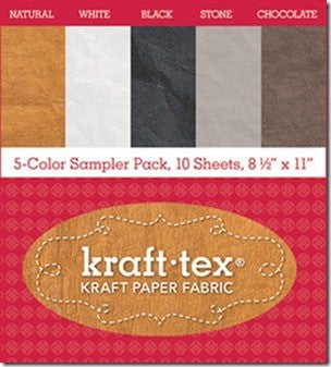 KRAFT-TEX 5-COLOR SAMPLER PACK (Kraft Paper Fabric - Tough, Touchable New Paper), 10 Sheets, 8.5" x  11"