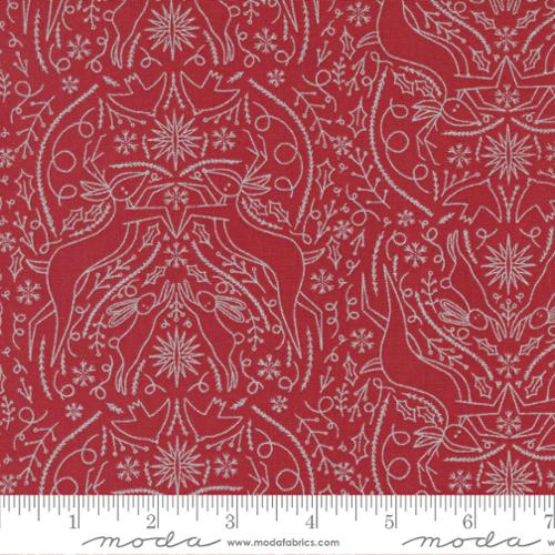 Moda - Merrymaking Scandi Damask Reindeer Metallic