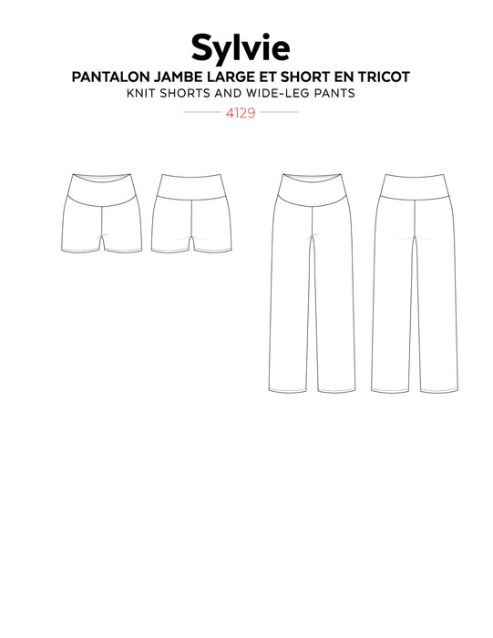 Jalie 4129 - SYLVIE Knit shorts and wide-leg pants