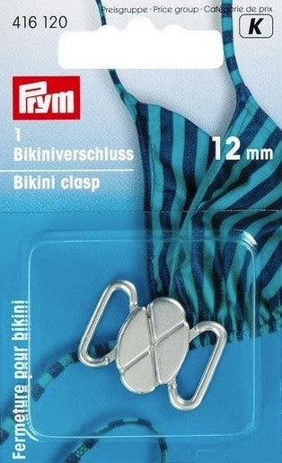 Bikini and Belt Clasps - Metal -12mm - Silver-coloured/matt