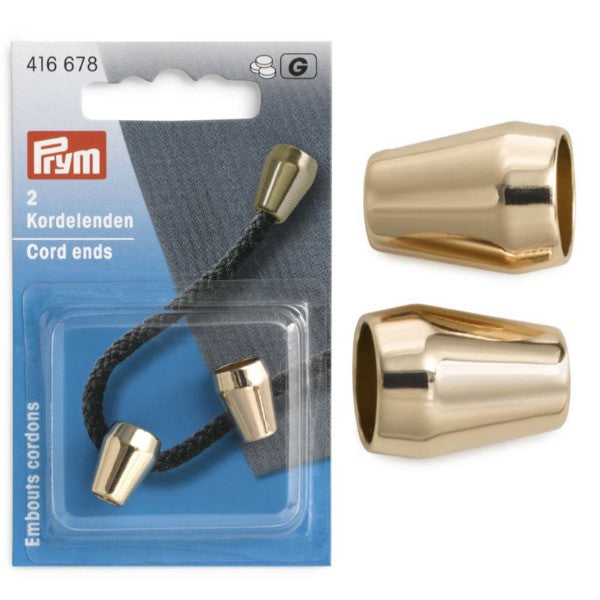 Prym Conical Cord Ends in New Gold x 2pc.