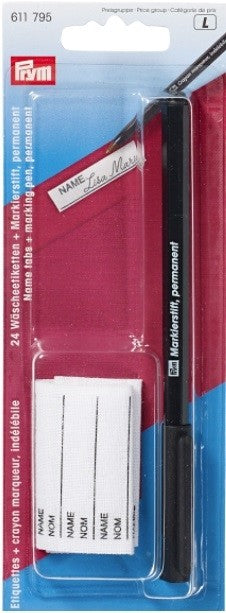 Laundry marking kit, 24 iron-on name tape/pen