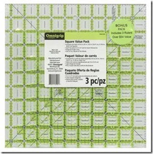 Omnigrip Square Non-Slip Rulers Value Pack, contains one each of - 6.5", 8.5" & 10.5" Squares