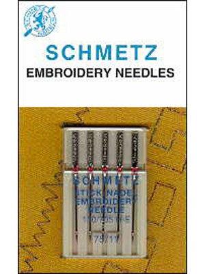 Schmetz Embroidery Needles, 5 Count, Assorted Sizes, 75, 90