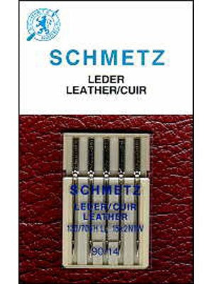 Schmetz Leather Needles, 5 count, assorted size 80, 90,100