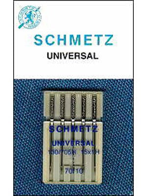 Schmetz Universal Needles, 5 Count, Assorted Sizes (70 x 2pc. / 80 x 2pc. / 90 x 1pc.)