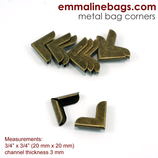 Metal Corners for Purses 3/4" x 3/4" (10 Pack)