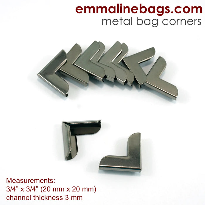 Metal Corners for Purses 3/4" x 3/4" (10 Pack)