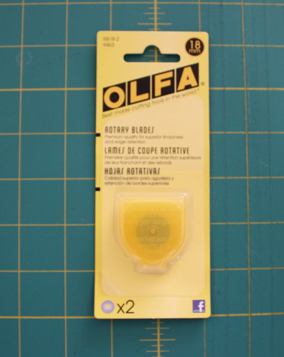 Olfa Replacement Blades For RTY4, 18mm 2 Count - Black Rabbit Fabric