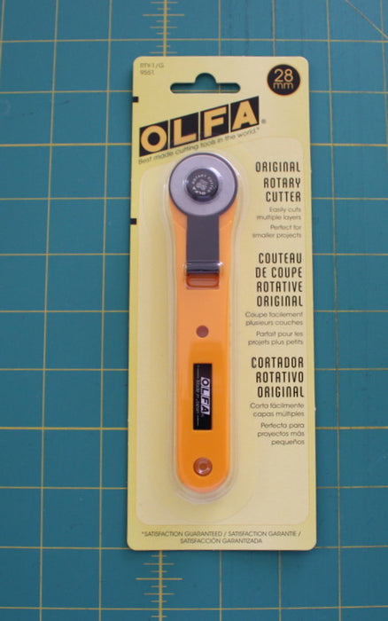 Olfa Rotary Cutter 28mm - Black Rabbit Fabric