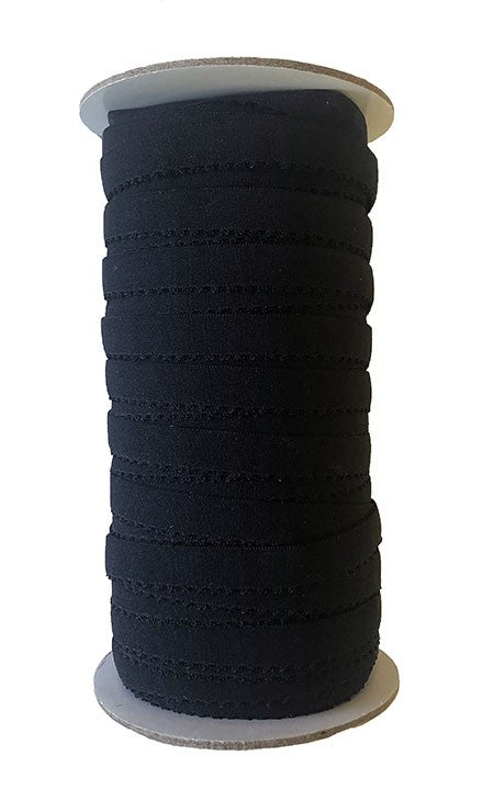 Fold Over Picot Edge Elastic - 12mm Black