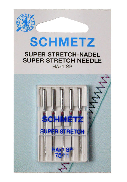 HAX1SP-75 Schmetz Super Stretch Needles, 5 Count, Size 75