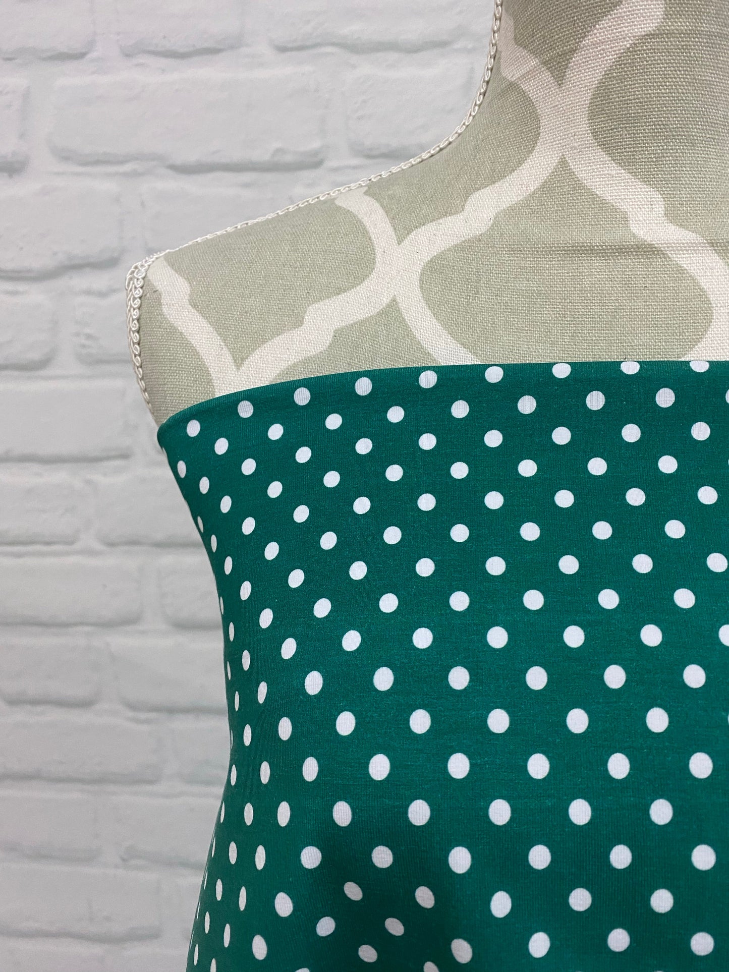 Green Dots Cotton Jersey FAT HALF