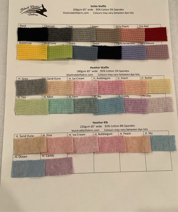 Waffle Swatch Card - Discontinued Line