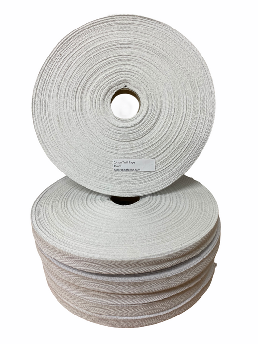 Cotton Twill Tape - white 13mm - Full Roll