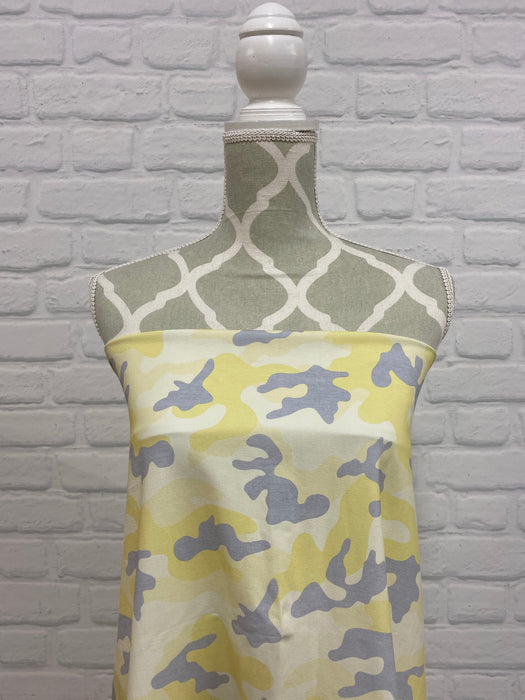 Yellow with Grey Camo Cotton Jersey