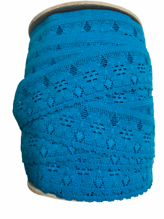 Stretch Lace 1" Blue