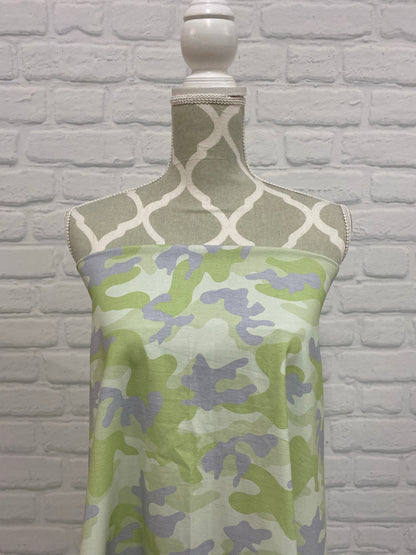 Lime with Grey Camo Cotton Jersey