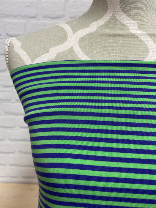 Green Flash/Liberty stripe Bamboo Jersey Knit