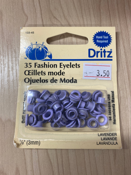 Eyelets 3mm (1/8th), Lavender, 35 count
