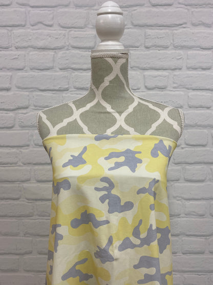 Yellow with Grey Camo Cotton French Terry