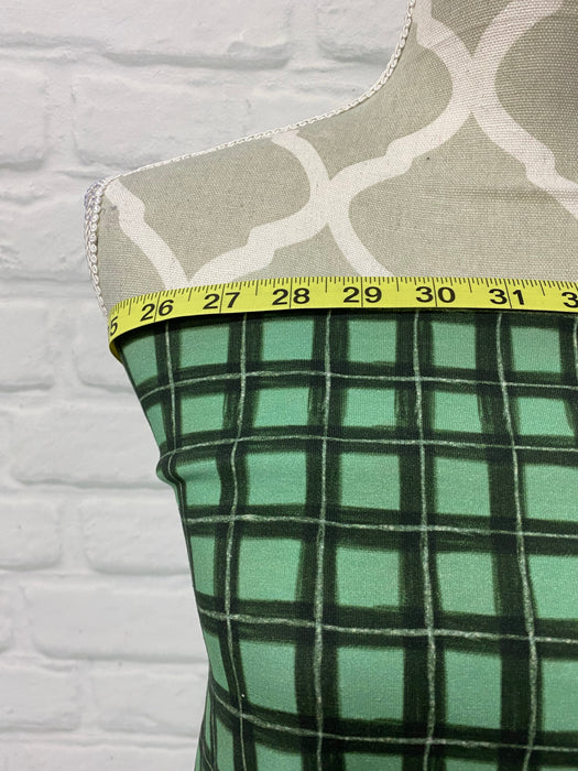 Green Plaid Smores Cotton French Terry