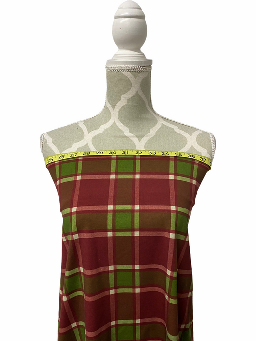 Large Red Plaid Cotton Jersey