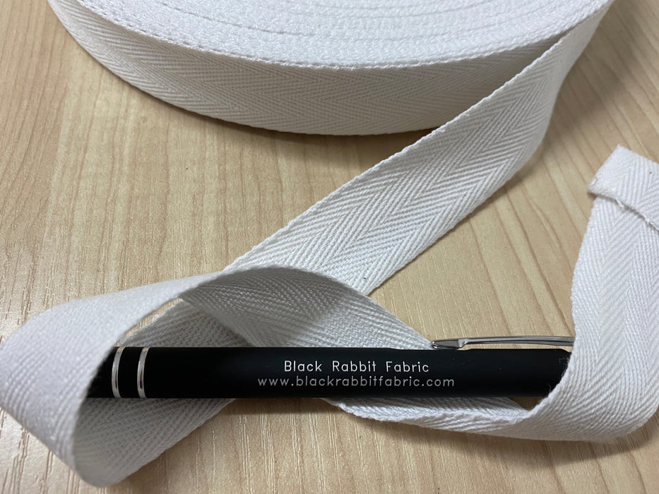 Cotton Twill Tape - white 25mm - Full Roll
