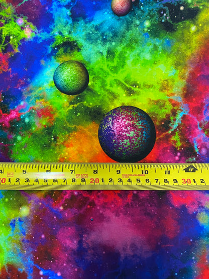 Rainbow Space Cotton French Terry