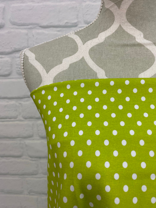 Lime Dots Cotton French Terry