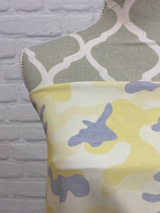 Yellow with Grey Camo Cotton French Terry