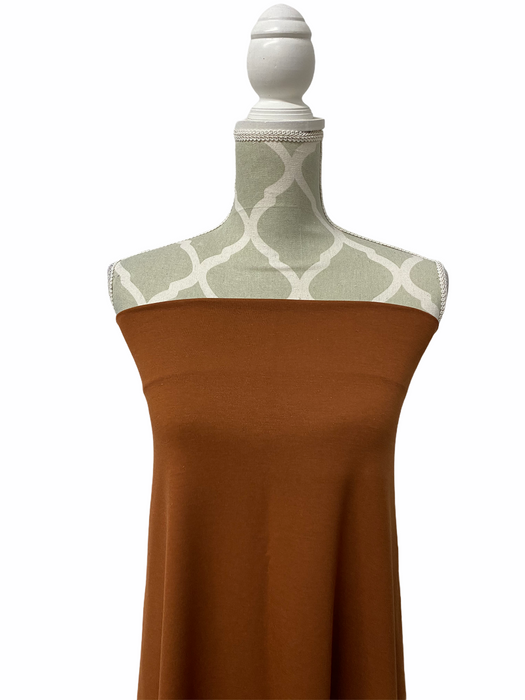 Bamboo Stretch French Terry - Rust Brown