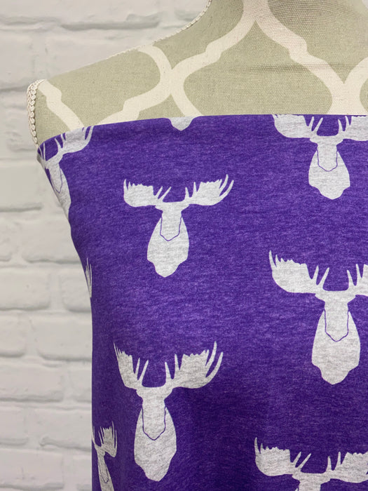 Purple Heather Moose Cotton Jersey