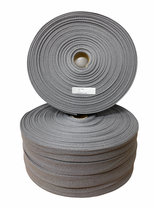 Cotton Twill Tape - grey 19mm