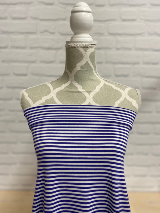 Liberty/White stripe Bamboo Jersey Knit - FAT HALF