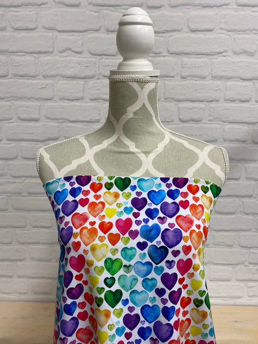 Rainbow Hearts Cotton French Terry
