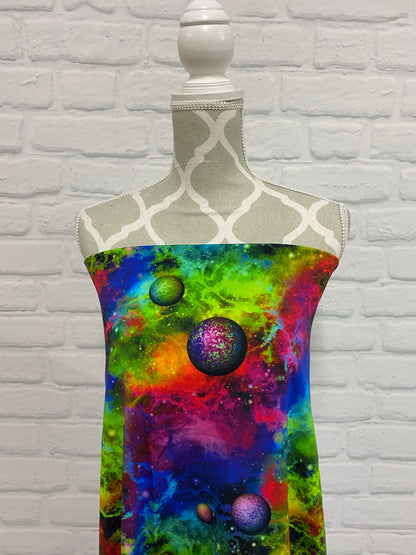 Rainbow Space Cotton French Terry